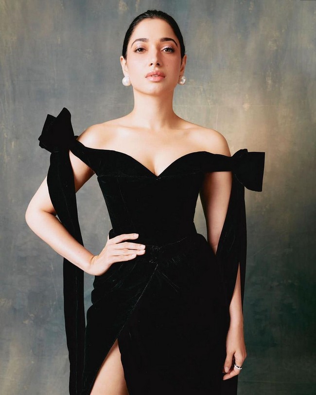 Tamannaah Glamorous Looks in Black Dress