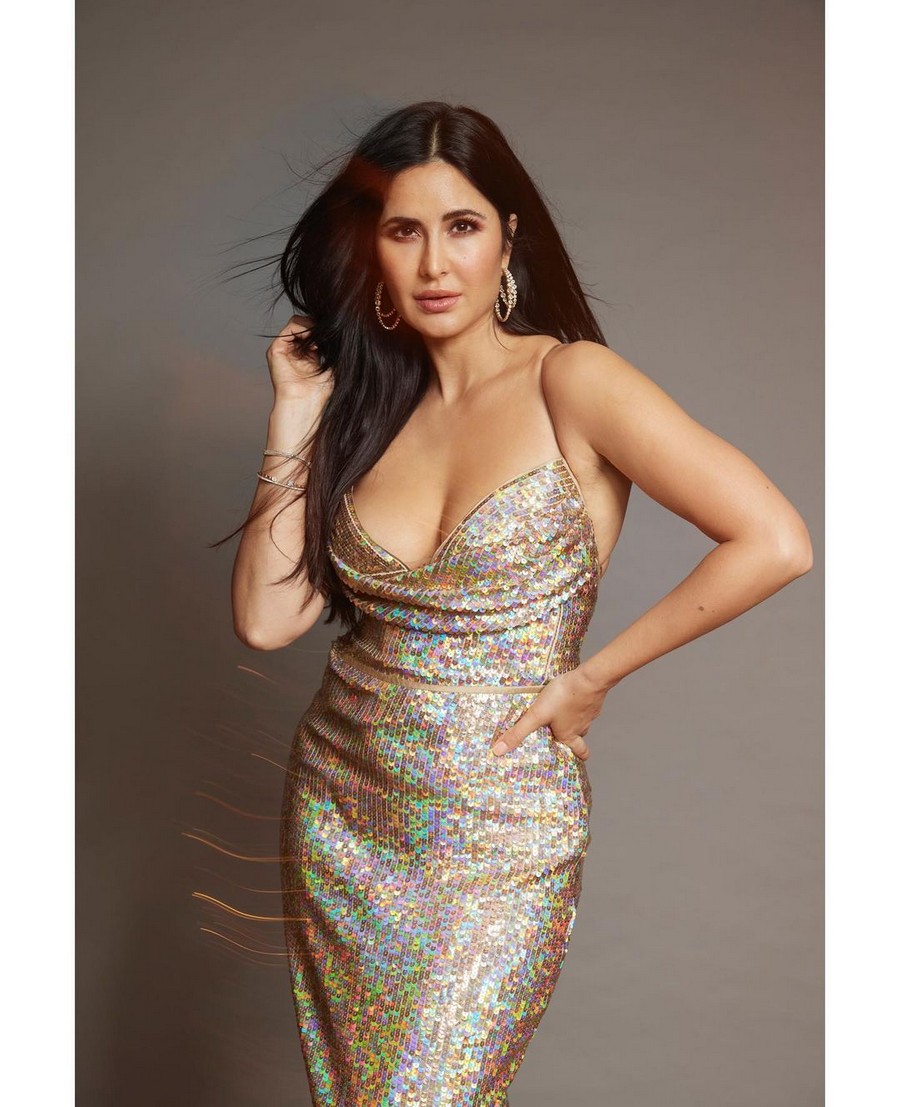Actress Katrina Kaif Looks Beautiful in Shiny Dress