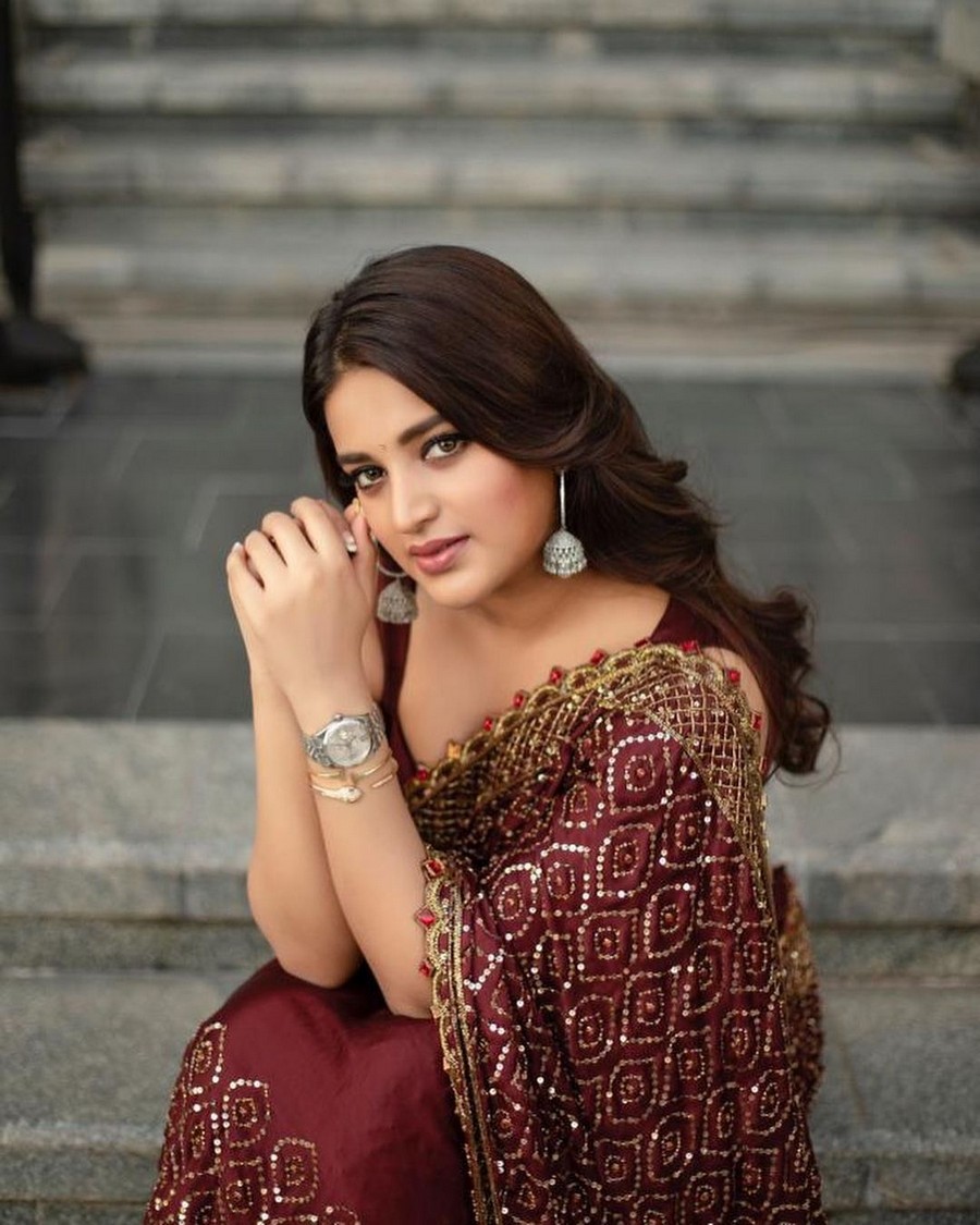 Nidhhi Agerwal Hottest Looks in Saree
