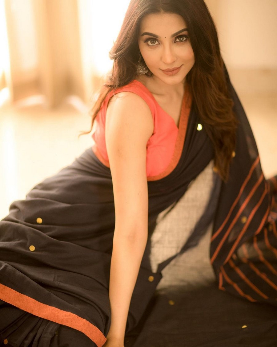 Parvati Nair Looks Beautiful in Black  Saree