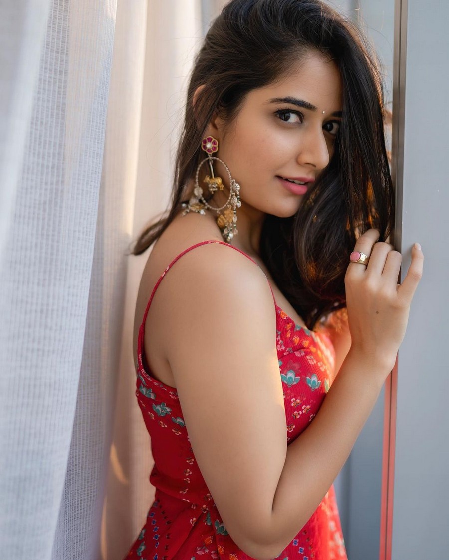 Ashika Ranganath Looks Gorgeous in Red Dress