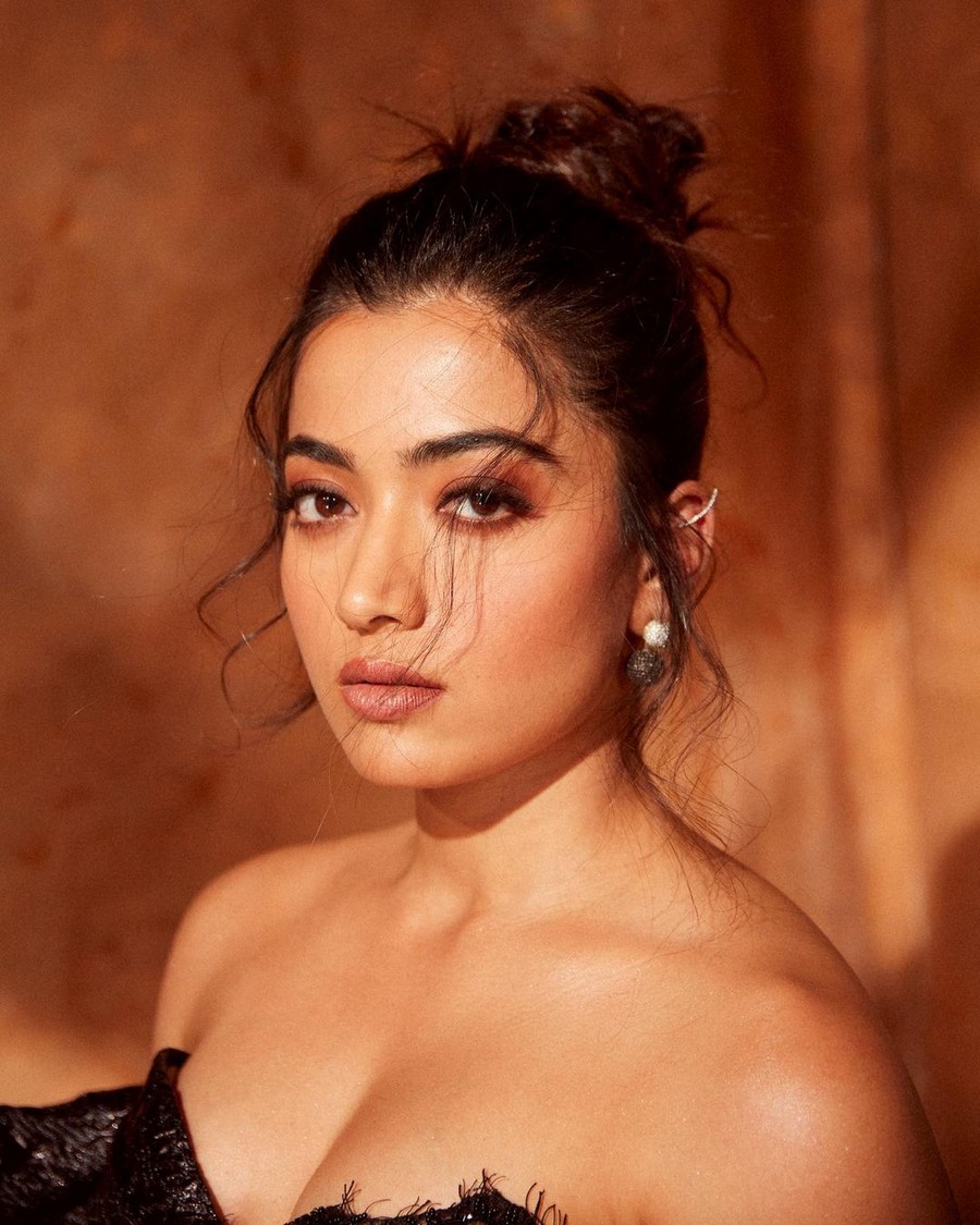 Rashmika Mandanna Looking Pretty in Black Dress