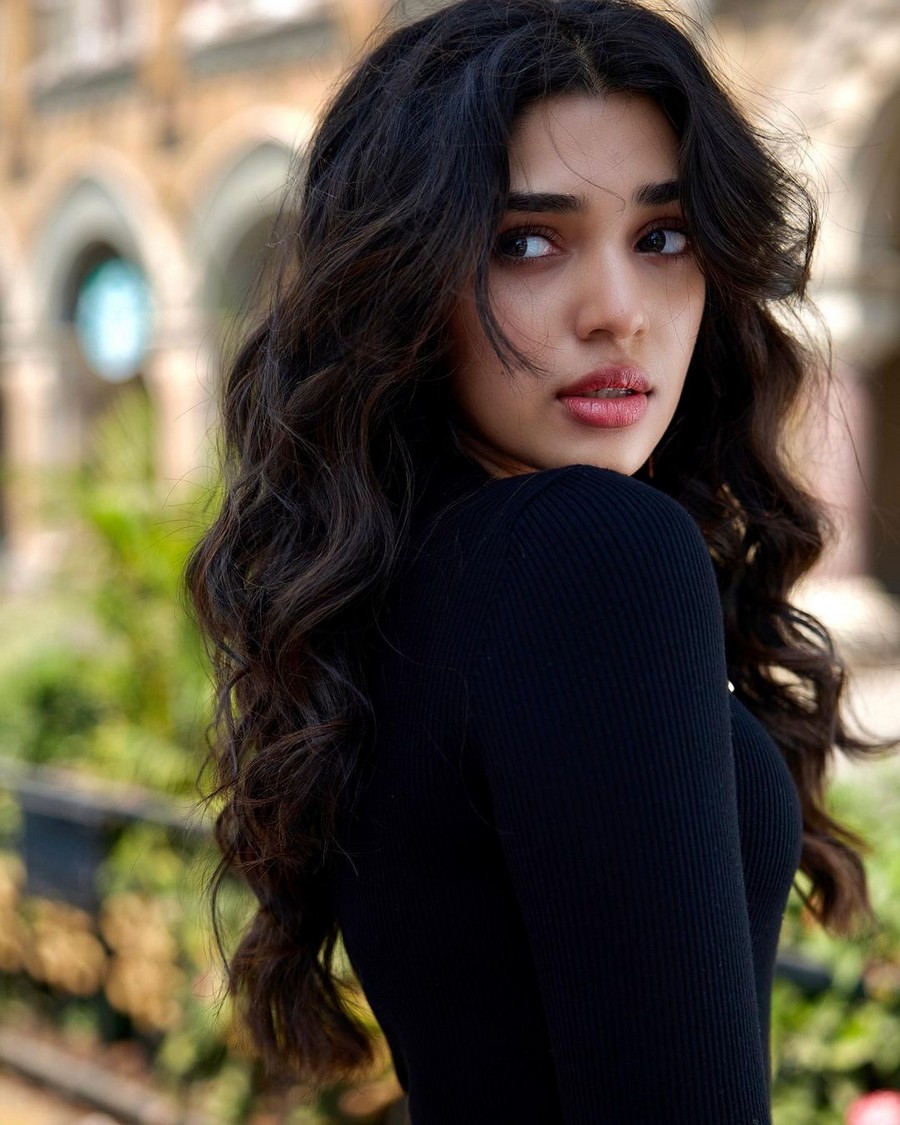 Delightful Poses Of Krithi Shetty in Black Outfit