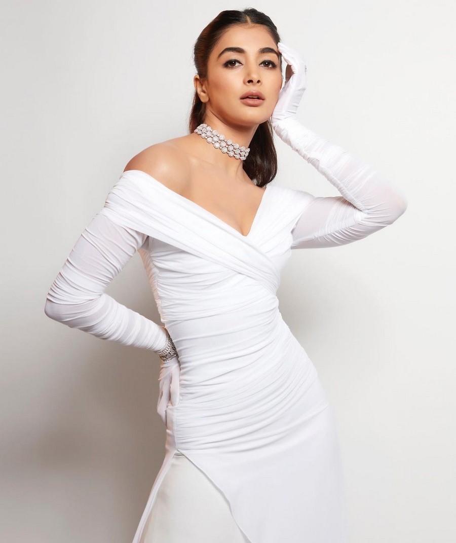 Beautiful Stills Of Pooja Hegde in White Outfit