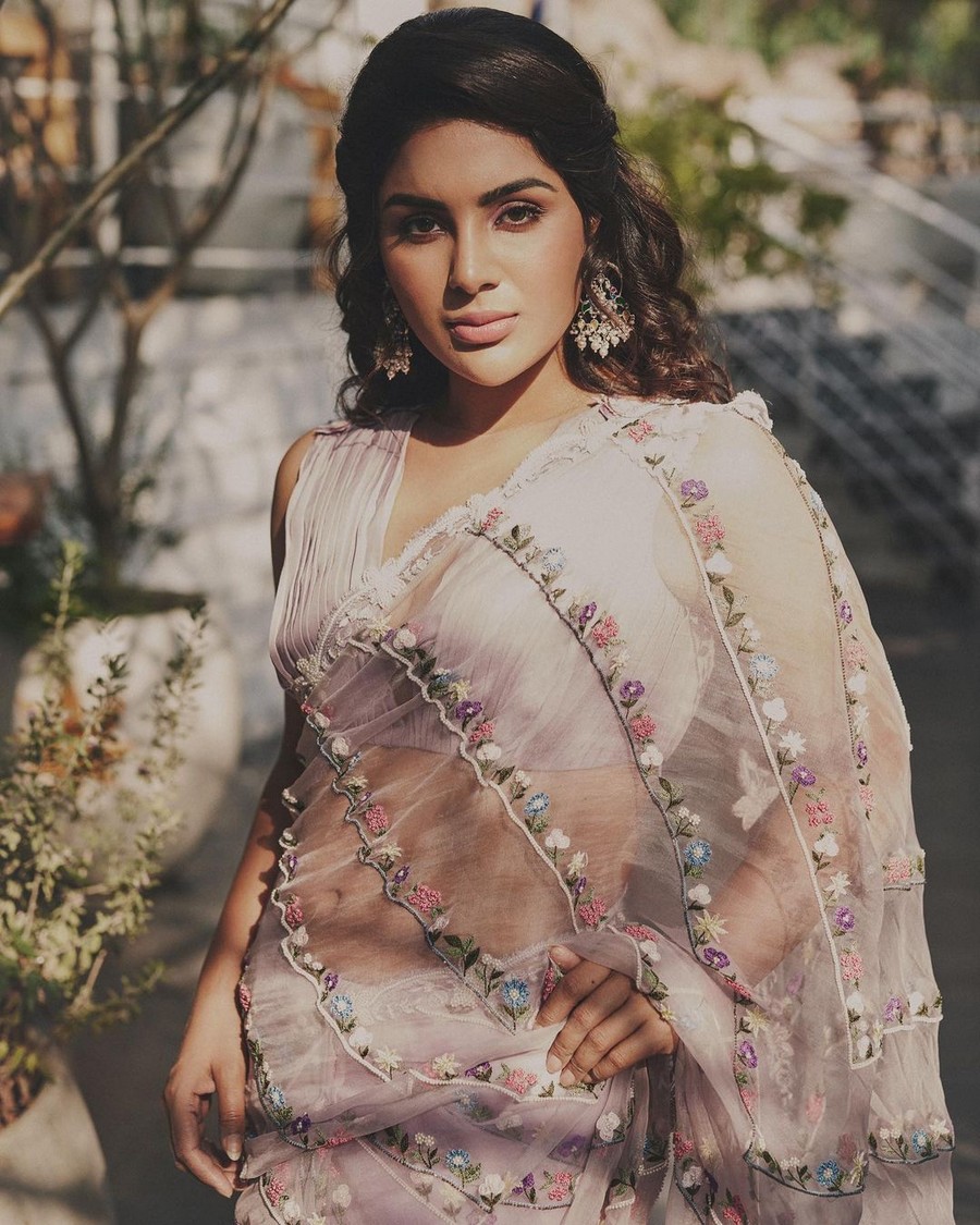 Actress Samyuktha Looks Beautiful in Saree