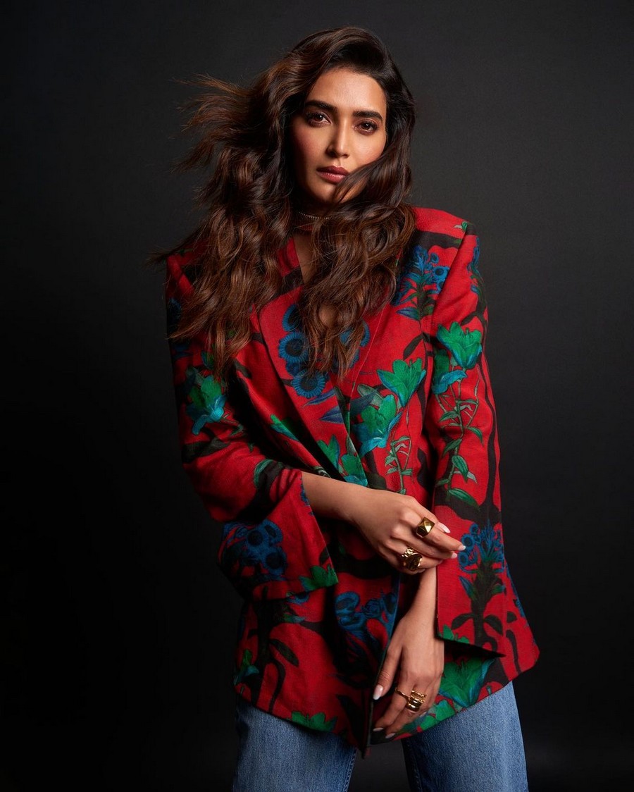 Karishma Tanna Mesmerising Clicks in Red Outfit