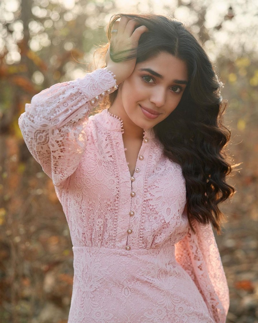 Krithi Shetty Cute Looks in White Dress