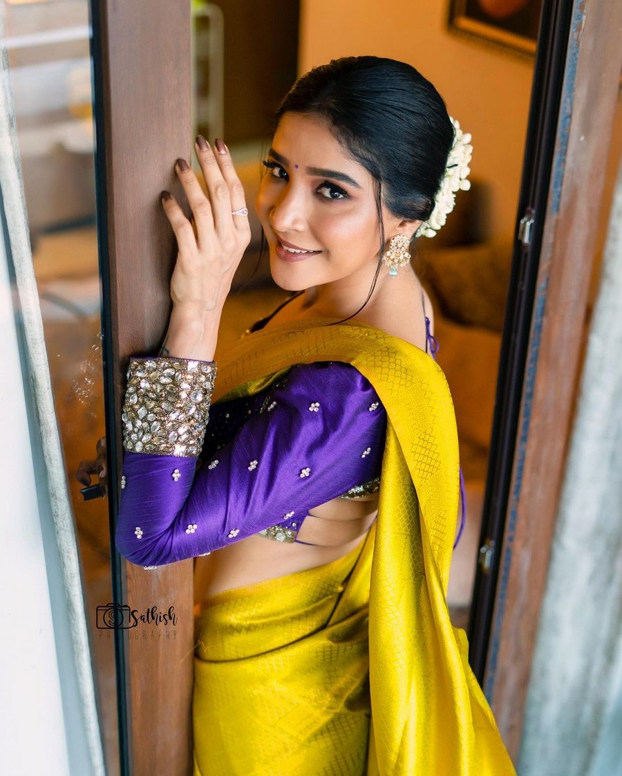 Sakshi Agarwal Looks Elegant in Yellwo Saree