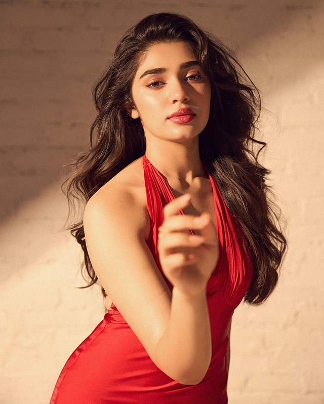Krithi Shetty Looking Charming in Red Outfit