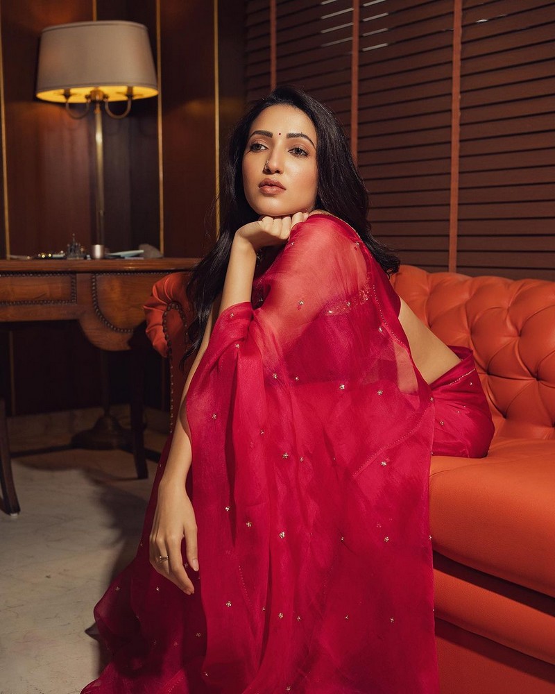 Beautiful Clicks Of Neha Shetty in Pink Saree