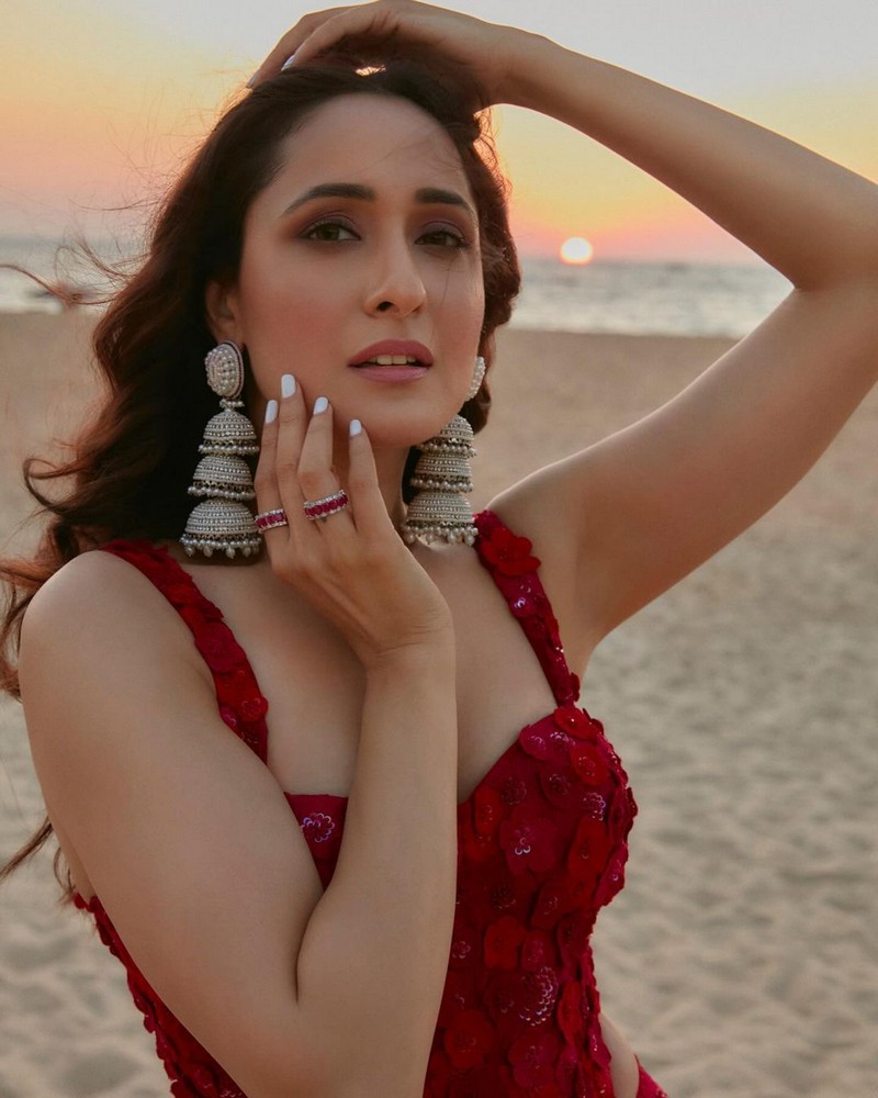Pragya Jaiswal Looking Petty in Red Oufit