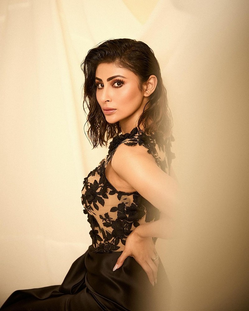 Mouni Roy Beautiful Clicks in Black Dress